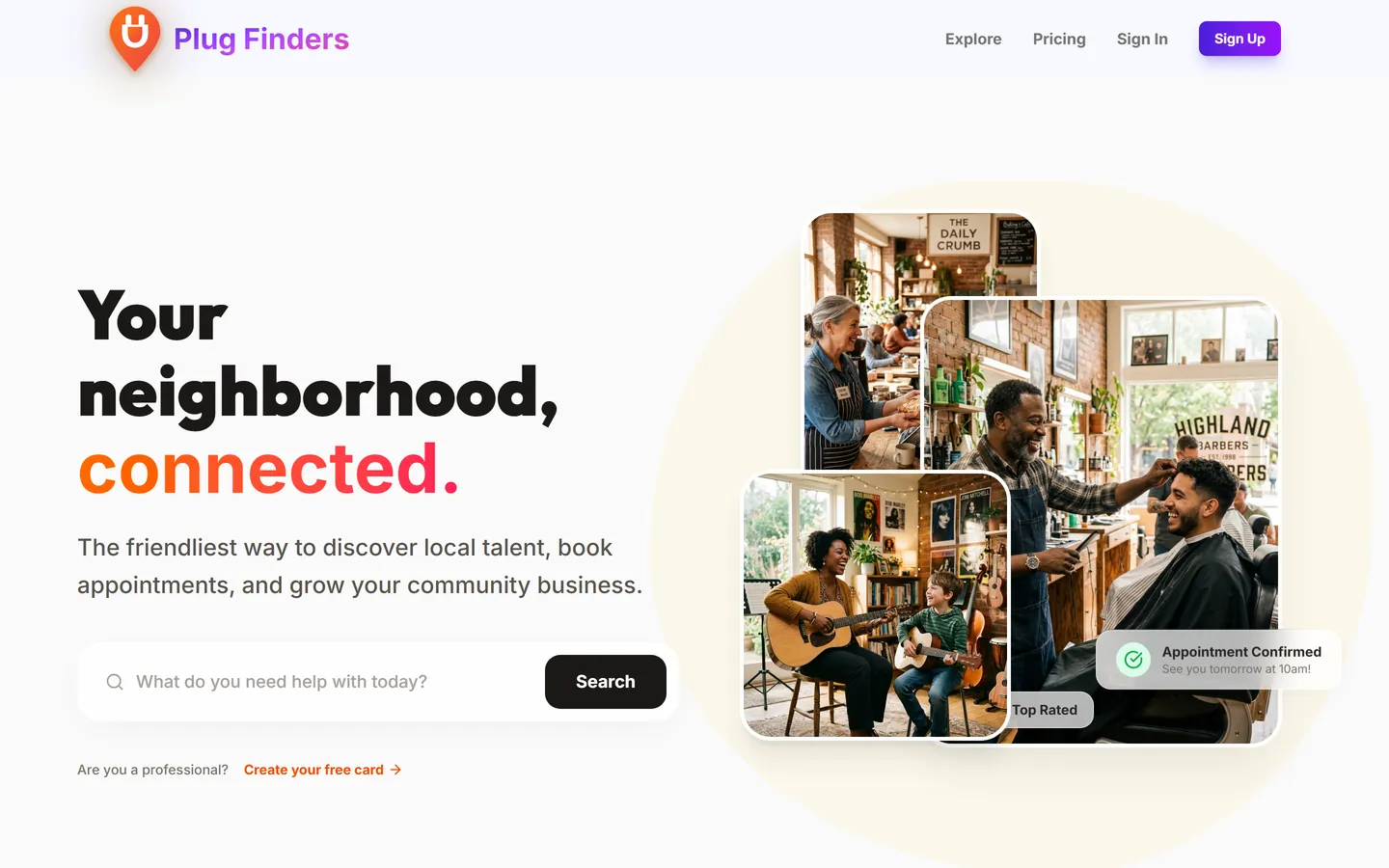 The PlugFinders homepage